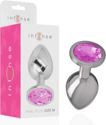 Intense Anal Toys-Plug Anal Metalic din Aluminiu cu Cristal Roz-Mărime M