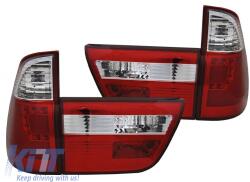  LED tuning hátsó lámpa szett BMW X5 E53 1999-2003 piros-fehér, bal és jobb (ABBMTX6010141)