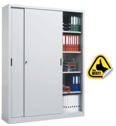 Plus Mobilier Dulap metalic Premium Asamblat usi culisante 8 rafturi, 1500x450x2000 mm (LxlxH), 50 kg/polita, PLUS gri 2 8 1500x450x2000 50 kg Dulap metalic usi glisante (61004416) Dulap arhivare