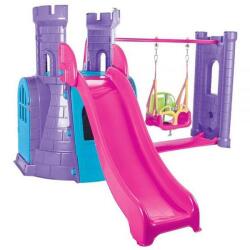 Pilsan Centru de joaca Pilsan Castle Slide and Swing Set purple (PL-07-961-PU)