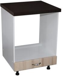 Spectral Mobila Corp pentru cuptor incorporabil cu sertar Zebra, Alb/MDF Sonoma, cu blat negru, 60 x 85 x 60 cm