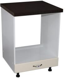 Spectral Mobila Corp pentru cuptor incorporabil cu sertar Zebra, Alb/MDF Vanilie, cu blat negru, 60 x 85 x 60 cm