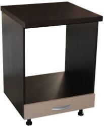 Spectral Mobila Corp pentru cuptor incorporabil cu sertar Zebra, Wenge/Cappuccino, cu blat negru, 60 x 85 x 60 cm