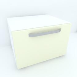 Spectral Mobila Armonia Comoda alba cu 1 sertar cu maner front MDF Vanilie Comoda