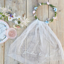 Ginger Ray Bentiță florală cu voal - Bride to be
