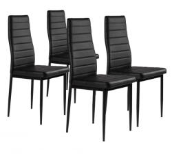 Homelux 4 db-os magas háttámlájú fekete műbőr étkezőszék (lez_DC855-4_BLACK)