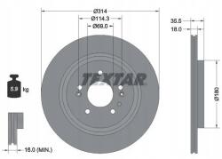 Textar Hyundai T. Santa Fe 2, 0-2, 2 CRDI/2, 4-3, 5 18-20 féktárcsa 92347503