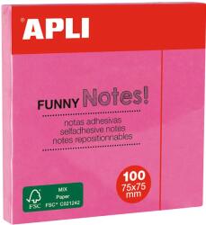 Apli Notite adezive, Apli, 75 x 75 mm, roz, 100 file (AL011898) - forit