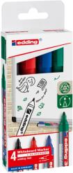 edding Set 4 markere Edding 360 pentru tabla, varf 1.5-3 mm, negru, rosu, albastru, verde (ED616999)