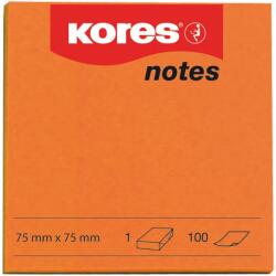 Kores Notite adezive, Kores, 75 x 75 mm, portocaliu, 100 file (KS879041) - forit