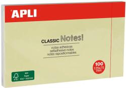 Apli Notite adezive, Apli, 125 x 75 mm, galben, 100 file (AL010977) - forit