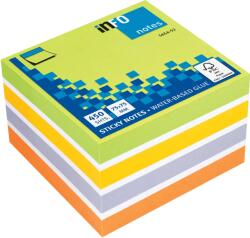 Info Notite adezive InFO, 75x75 mm, verde/alb/portocaliu/galben/violet (IN565452)