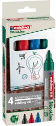 edding Marker pentru tabla Edding 28, ecologic, varf rotund, 1.5-3 mm, 4 culori/set (negru, rosu, albastru, verde) (ED280005)