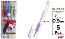 Main Paper Set 5 rollere cu gel Main Paper, varf 0.9 mm, culori glitter (MR216612)