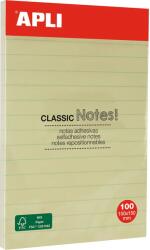 Apli Notite autoadezive, Apli, liniate, galben, 150 x 100 mm (AL013370) - forit