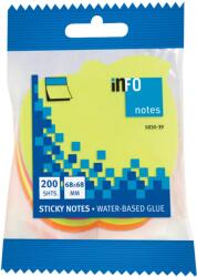 Info Notite adezive InFO, 70x70 mm, forma mar (IN583039)