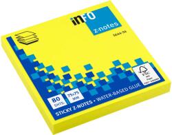 Info Notite adezive InFO Z-notes, 75x75 mm, galben neon, 80 file/set (IN564434)