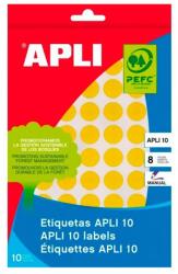 APLI Etichete autoadezive Apli, galben, 19 mm, 320 etichete/blister (AL02742)