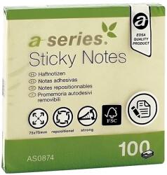 A-series Notite adezive, A-Series, 75 x 75 mm, galben, 100 file (AY000800) - forit