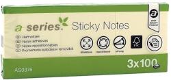 A-series Notite adezive, A-Series, 50 x 40 mm, galben, 100 file, 3 bucati/set (AY000802)