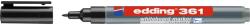 edding Marker Edding 361 pentru tabla, corp plastic, varf 1 mm, negru (ED361001)