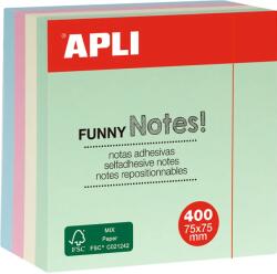 Apli Notite adezive, Apli, 75 x 75 mm, 400 file, 4 culori pastel (AL010972) - forit