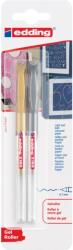 edding Roller Edding 2185 cu gel, varf 0.7mm auriu/argintiu, blister (ED218500)
