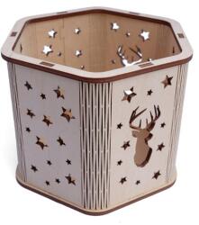 Amco Suport lumanare din lemn cu motive de Craciun 151 x 137 x 116 mm (PM064)