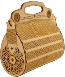 Amco Geanta dama din lemn, personalizata prin gravura, 24x23x10.5 cm (PM004)