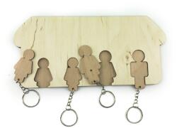Amco Suport chei din lemn pentru familii in forma de casuta, 23.5x11.5x0.6 cm (PM144)