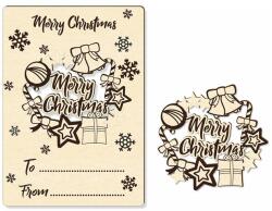 Amco Felicitare Craciun din Lemn, ornament detasabil, marimea 14x20 cm (PM063)