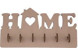 Amco Suport chei Home din lemn cu 6 agatatori 20x10x2, 4 cm, Crem (PM089)