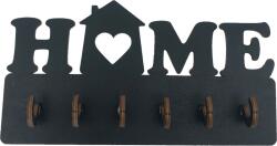 Amco Suport chei Home din lemn cu 6 agatatori 20x10x2, 4 cm, Negru (PM090)