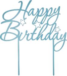 Amco Topper Happy Birthday ornament tort albastru 200 x 220 x 3 mm (PM235)