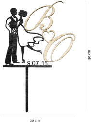 Amco Topper nunta personalizat cu initiale 20x30 (PM339)