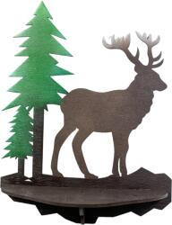 Amco Suport de Chei si Accesorii cu Design de Brazi si Ren - Ideal pentru Cabane de Munte sau Locuinte pentru Iubitorii de Natura, 43x33x15 cm (PM413)