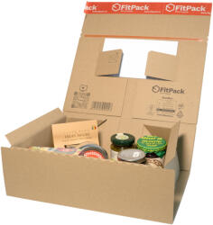 FitPack Cutie Carton cu Autoformare EuroBox, 300x212x43mm, Autoadeziv, Banda Desigilare, Natur (EBA4-30021243)