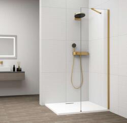 POLYSAN Esca - Walk-In Zuhanyfülke 40x210 cm, Antidrop, átlátszó üveg/matt arany ES1040-04 (ES1040-04)