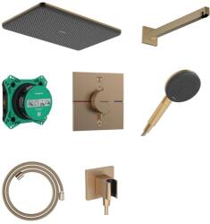 Hansgrohe Raindance Alive Q - Set duș cu termostat încastrat, cu corp, 21x34 cm, 3 jeturi, bronz periat 24620140 (24620140)