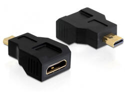 Delock adapter magas sebességű HDMI Ethernettel - mini C anya > micro D apa
