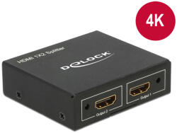 Delock HDMI-elosztó, 1 x HDMI-bemenet > 2 x HDMI-kimenet, 4K