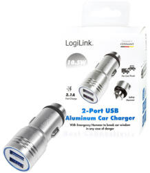 LogiLink USB autós töltő beépített vészkalapáccsal, 10, 5W