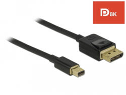 Delock Mini DisplayPort a DisplayPort-kábel 8K 60 Hz 1 m DP 8K tanúsítvánnyal