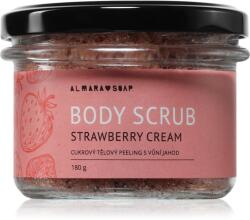 Almara Soap Body Scrub cukros test peeling narancsbőrre illattal Strawberry Cream 180 g