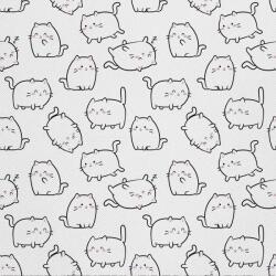 Heko Panels Szövet, Kawaii cica, 100% poliészter, 210g/pm, Méret: 100cm x 155cm, DX732 (DX732)