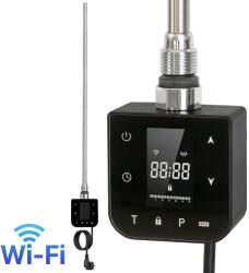 Leziter Wifi-s fűtőpatron törölközőszárító radiátorhoz digitális hőfokszabályozóval 800W fekete (LFPW05-800W-B) - tipparuhaz