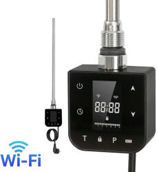 Leziter Wifi-s fűtőpatron törölközőszárító radiátorhoz digitális hőfokszabályozóval 400W fekete (LFPW05-400W-B) - tipparuhaz