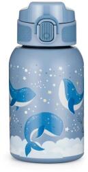 Petite&mars rozsdamentes acél hőtartó kulacs szívószállal, Whale Song, 18 hó+, 350 ml