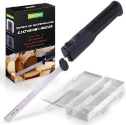 NutriChef Cutit Electric NutriChef cu Acumulator USB-C, Negru, Usor si Ergonomic (35259983)