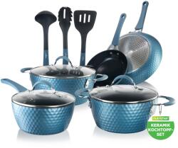 NutriChef Set de Oale si Tigai NutriChef, 11 piese, Antiaderente, Inductie, Cu Manere Ergonomice (49500335)